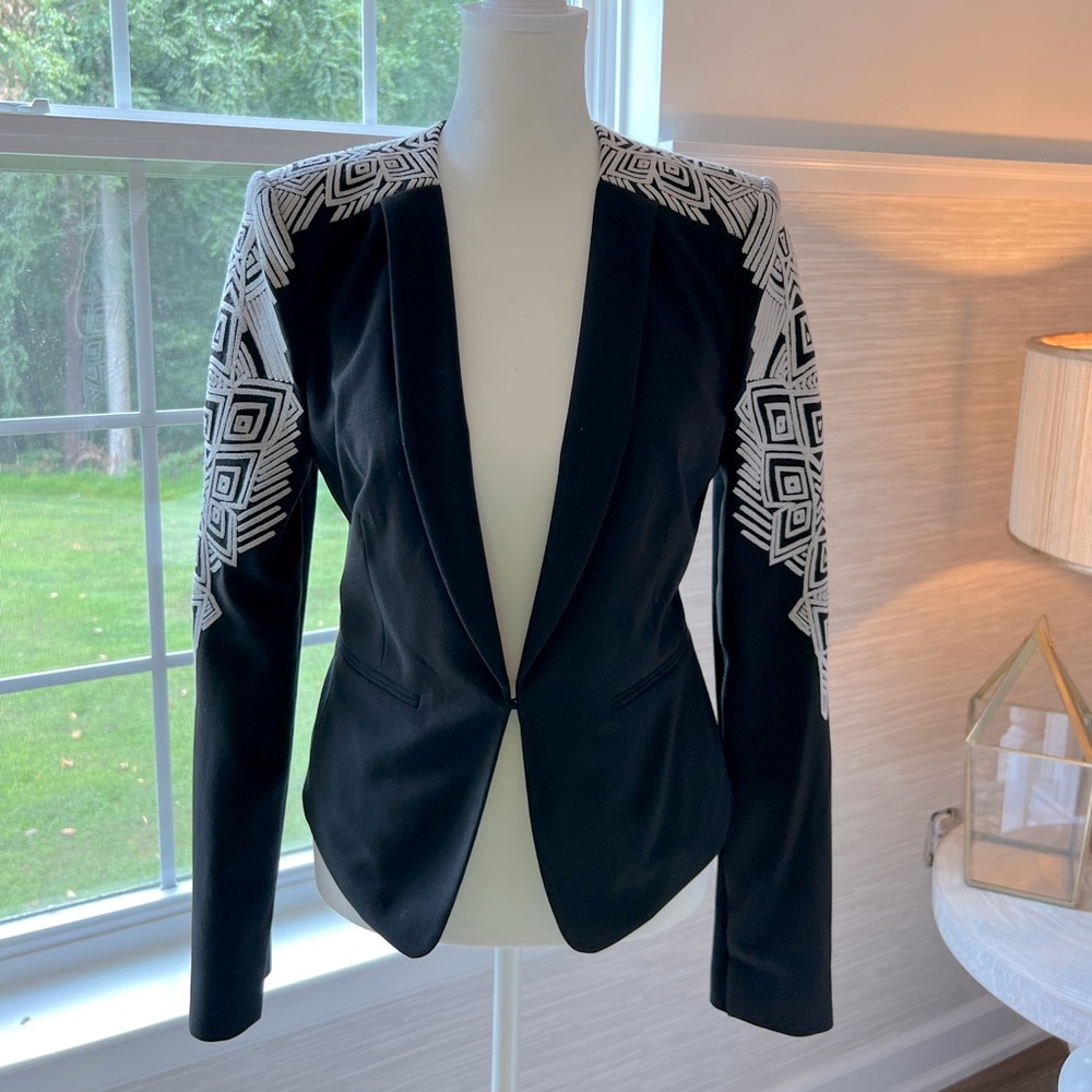 BCBG Max Azria Aztec Embroidered Blazer
